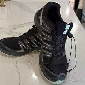 Salomon Women's Black and Mint Hiking Shoes
